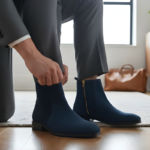 Regal Blue Cuban Heel Suede Chelsea Boot