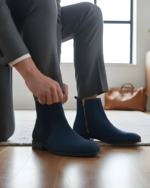 Regal Blue Cuban Heel Suede Chelsea Boot