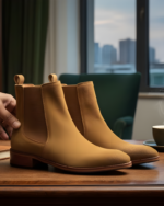 Regal Camel Suede Cuban Heel Chelsea Boot