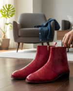 Volcano Cherish Red Cuban Heel Leather Boot